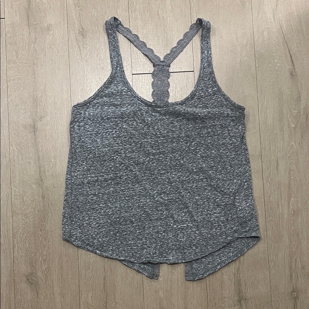 Abercrombie & Fitch Gray Lace Racerback Tank